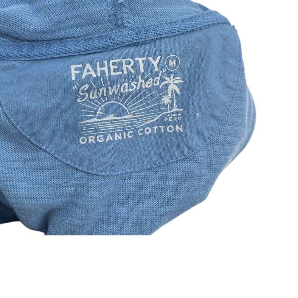 Faherty Sunwashed Slub Hoodie Palm‎ Tree Sunset Graphic Organic Cotton Medium - Picture 7 of 9